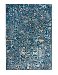 Axel Blue And Ivory Area Rug 5X8 Blue Chenille