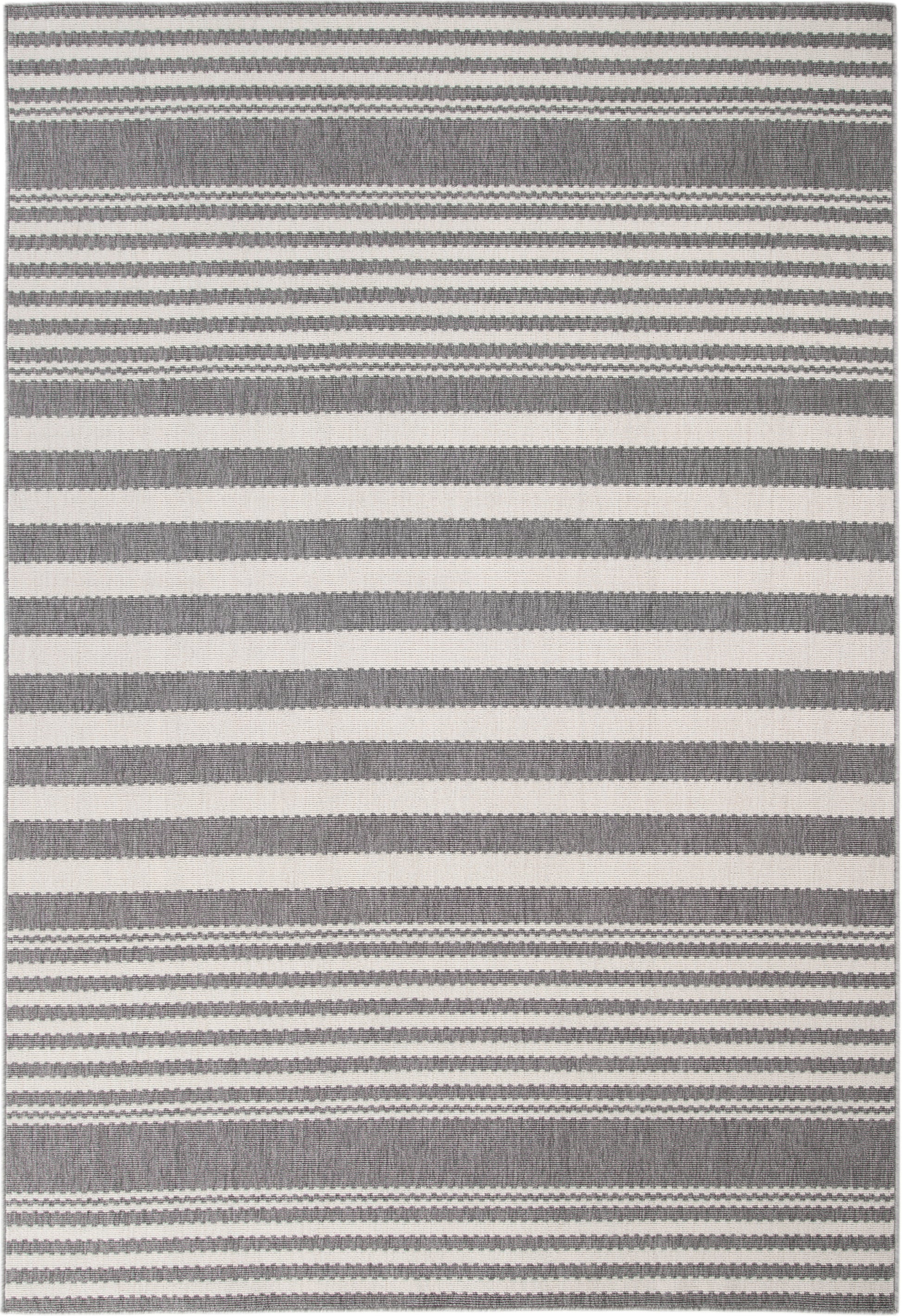 Hampton White And Gray Polypropylene Indoor Outdoor Area Rug 8X10 White Polypropylene