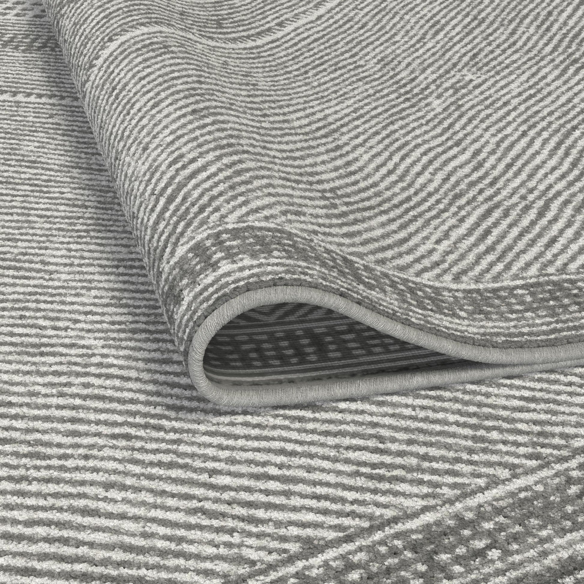 Benzara Gray Viscose Area Rug 5X8 Gray Viscose