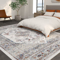 Chevak Natural Blue Rust Area Rug 4X6 Natural Polyester