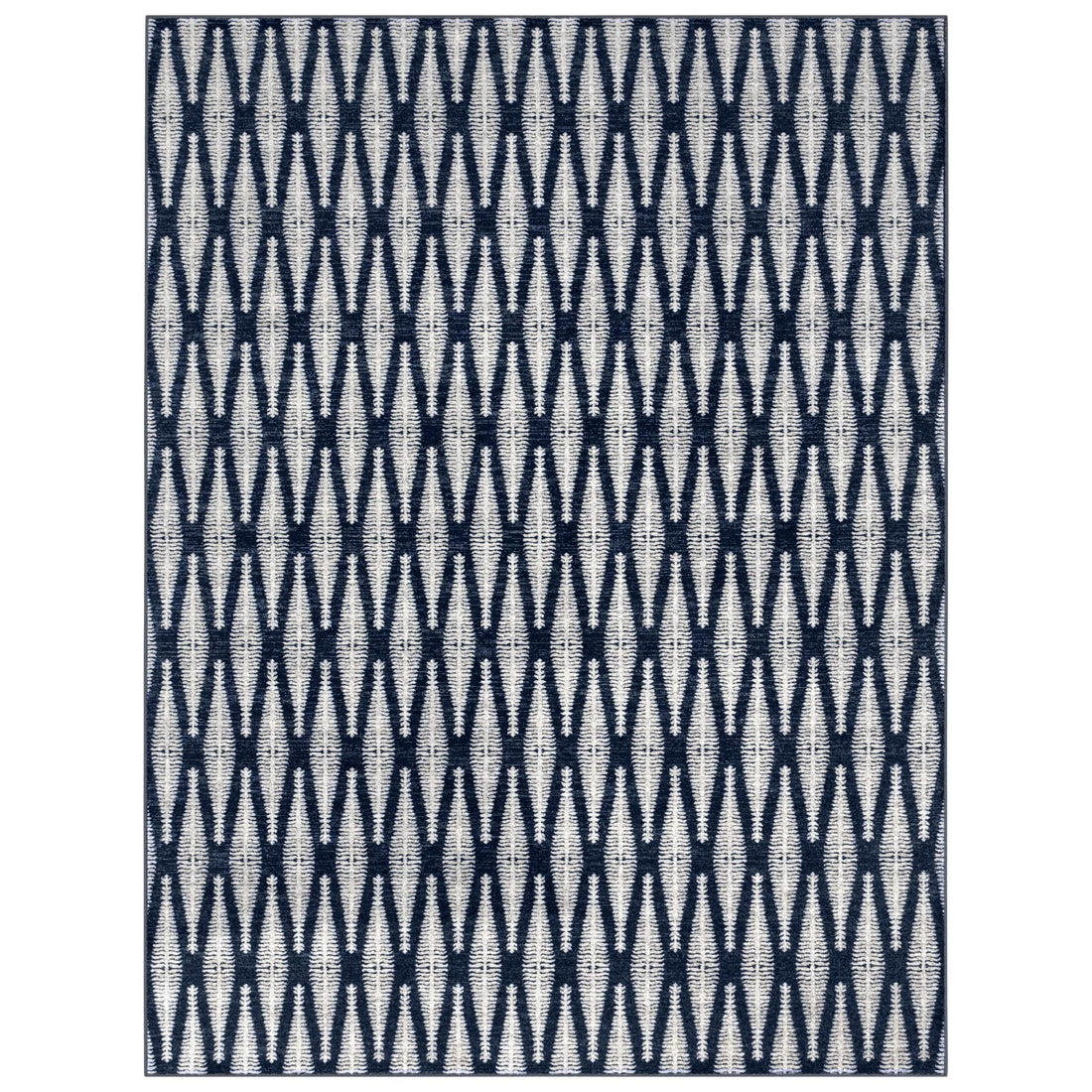 Mesilla Navy Ivory Area Rug 5X8 Navy Blue Viscose