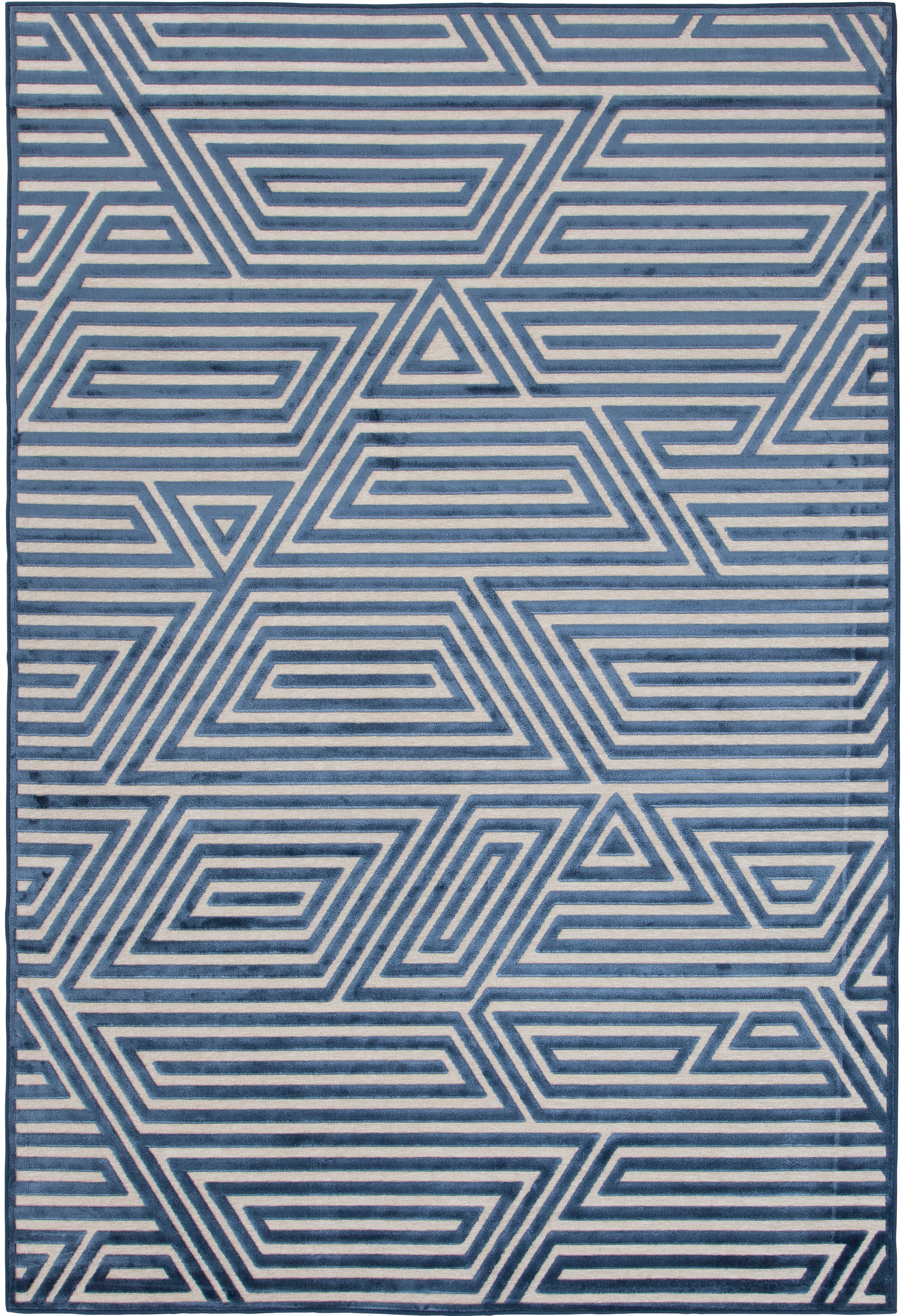 Orbit Blue Area Rug 5X8 Blue Chenille