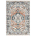 Wasilla Rust Natural Blue Area Rug 4X6 Orange Dark Orange Polyester