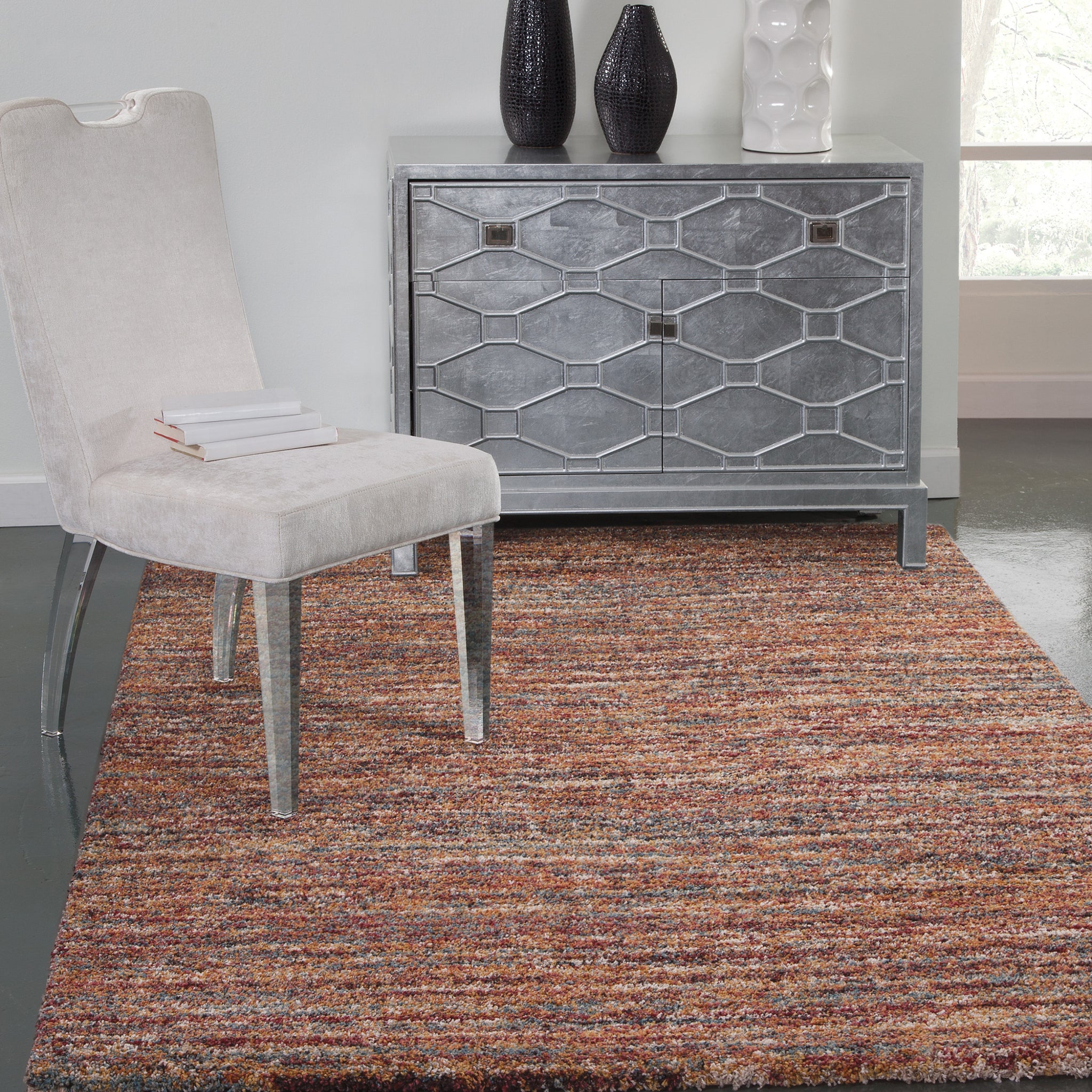 Zira Red Multi Area Rug 5X8 Red Olefin