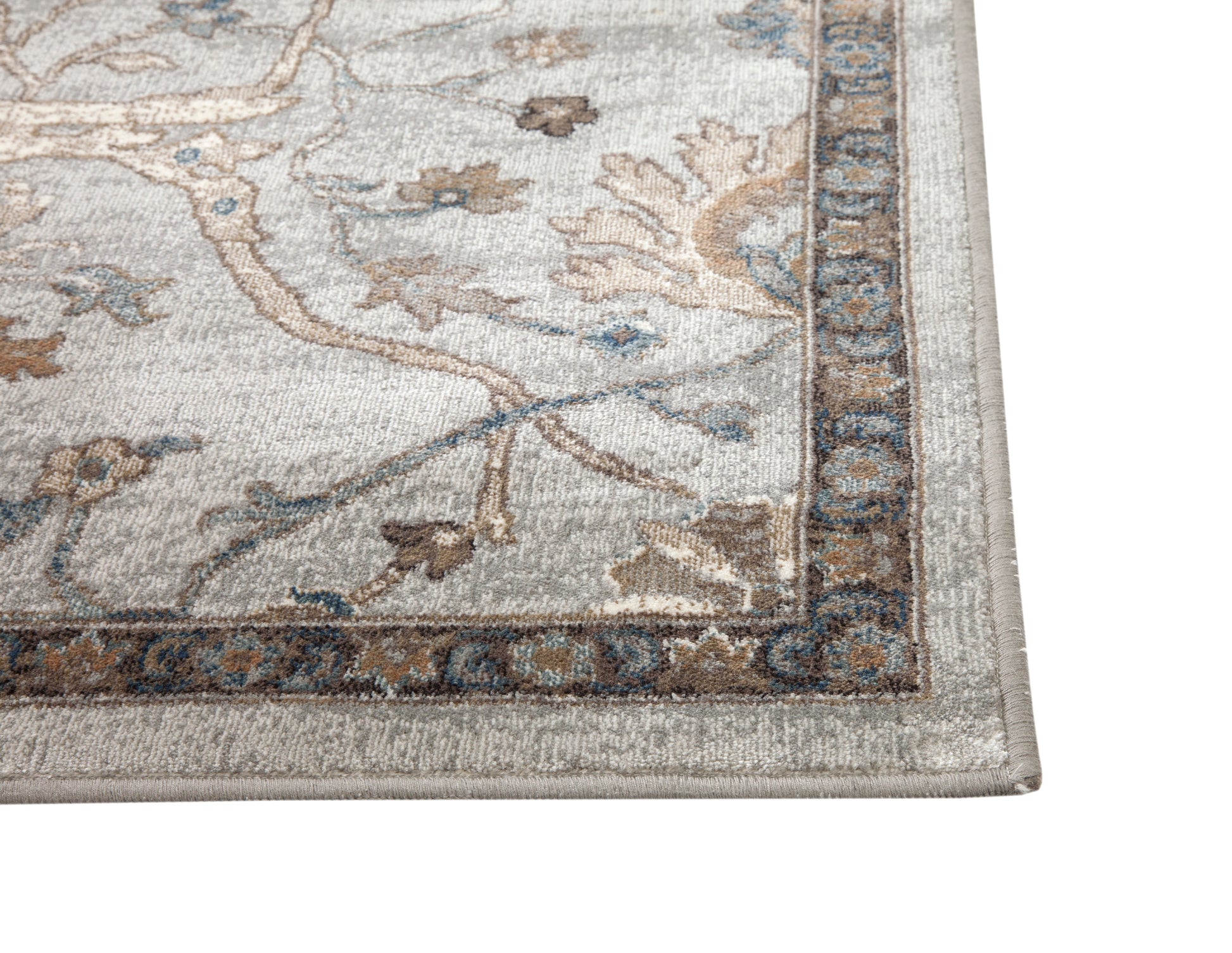 Saffron Beige, Blue, And Brown Area Rug 8X10 Light Blue Viscose