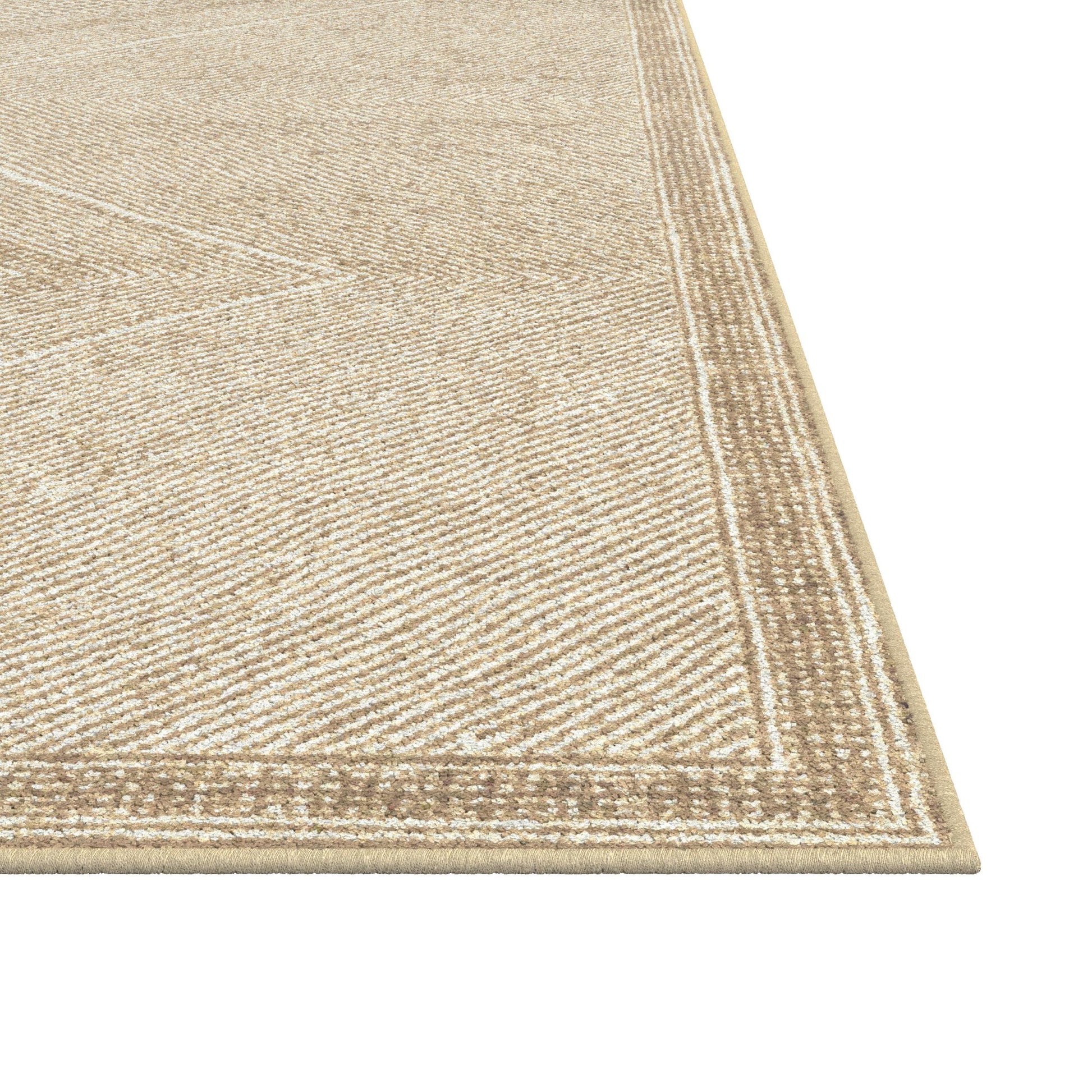 Benzara Beige And White Viscose Area Rug 5X8 Beige Viscose