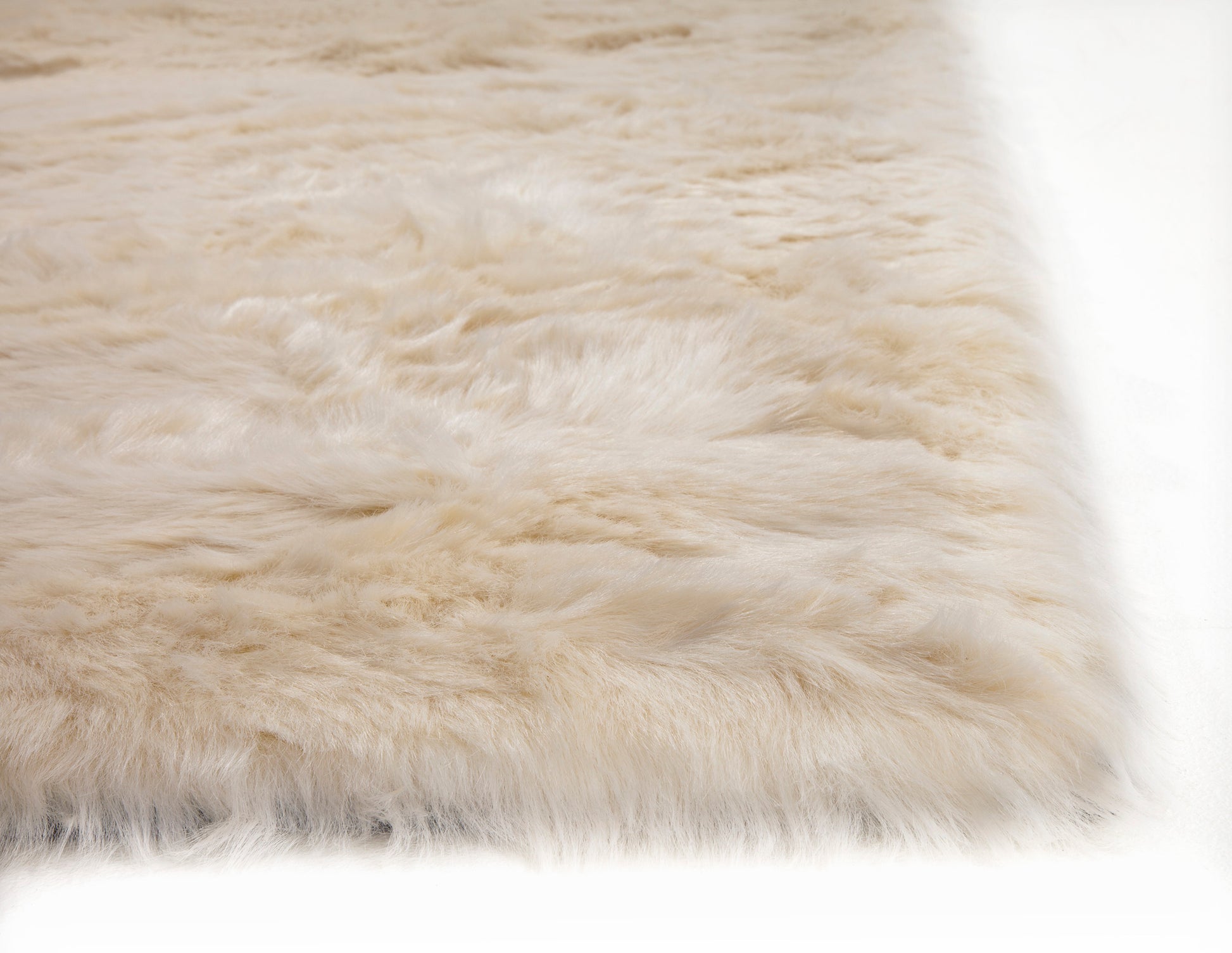 Ivory Faux Fur Area Rug 5X8 Ivory Acrylic