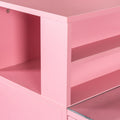 Manicure Table, Nail Makeup Desk With Drawers Pink Mdf