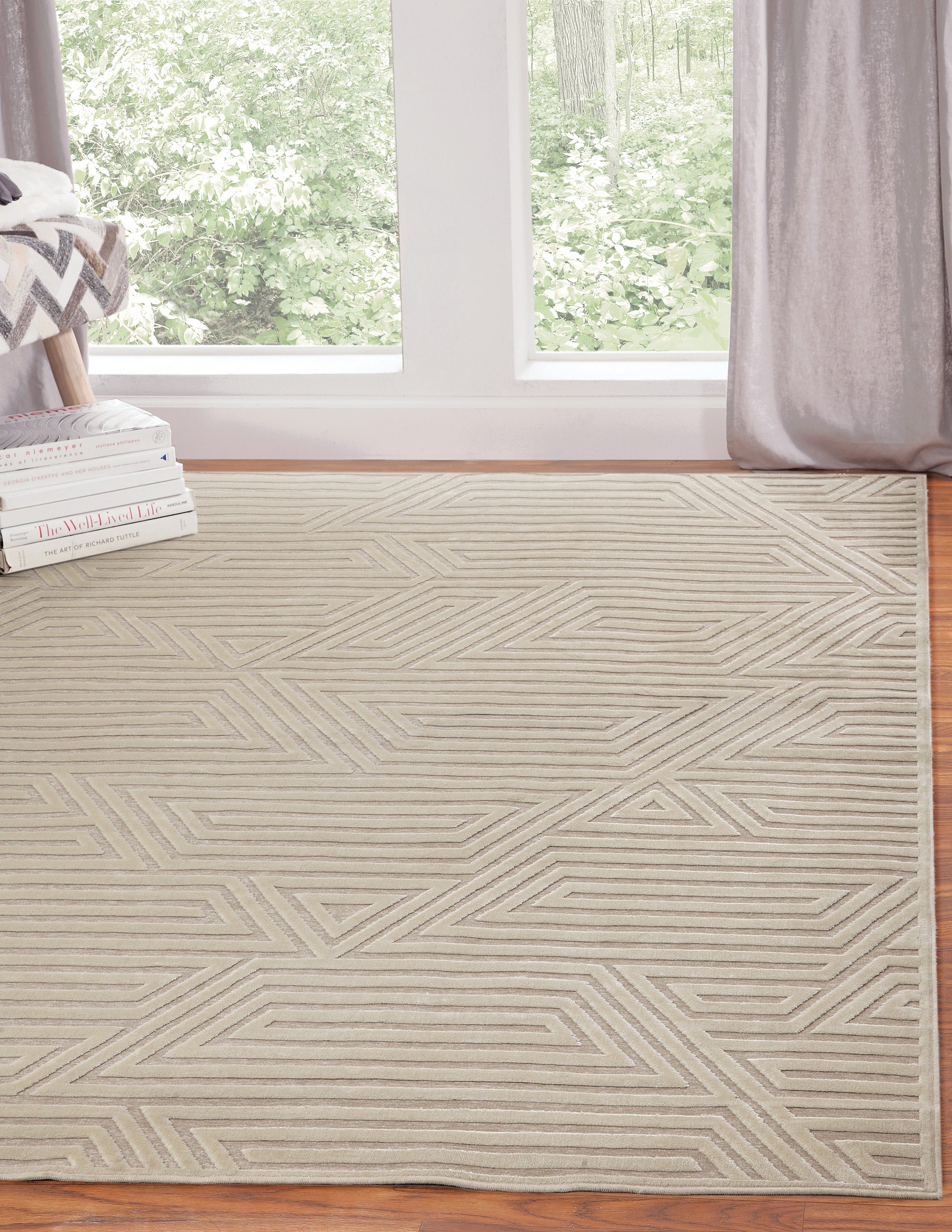 Orbit Ivory Area Rug 8X10 Ivory Chenille