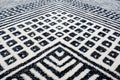 Benzara Black And White Viscose Area Rug 5X8 Black Viscose
