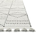 Vail Pardo Ivory And Charcoal Wool And Cotton Area Rug With Tassels 5X8 Ivory Wool