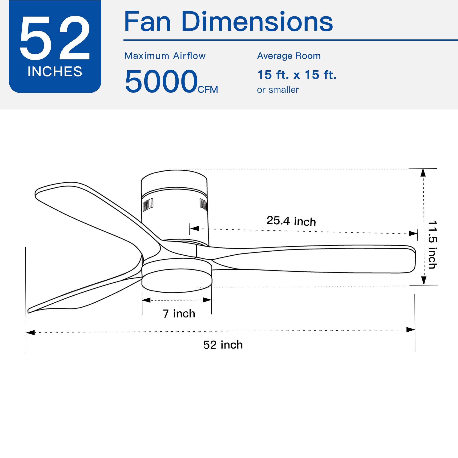 Flush Mount Ceiling Fan With Integrated Led Light In Solid Wood Blades Antique Brown Solid Wood