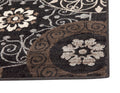 Lundy Chocolate Black Beige Area Rug 5X8 Chocolate Viscose