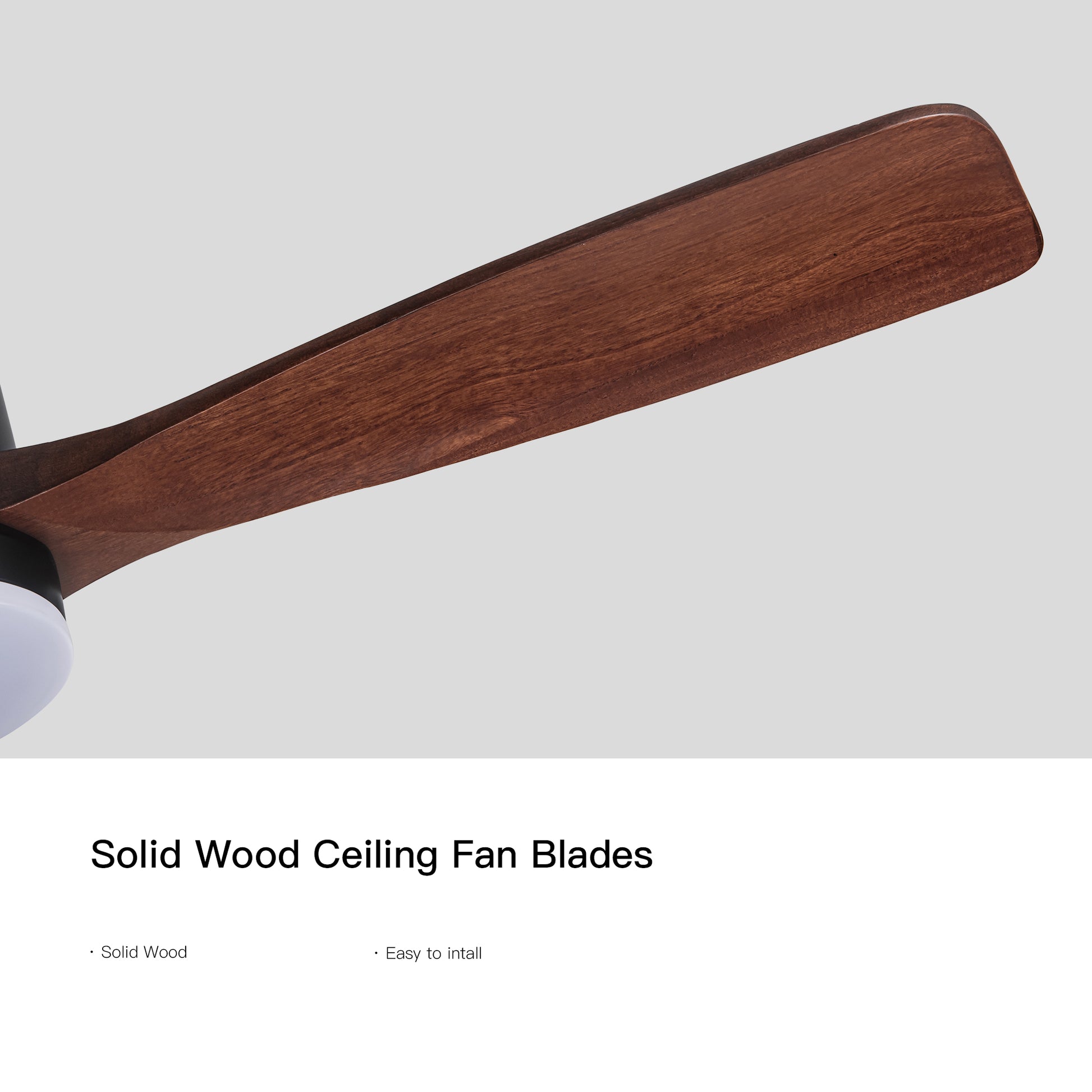 Flush Mount Ceiling Fan With Integrated Led Light In Solid Wood Blades Antique Brown Solid Wood