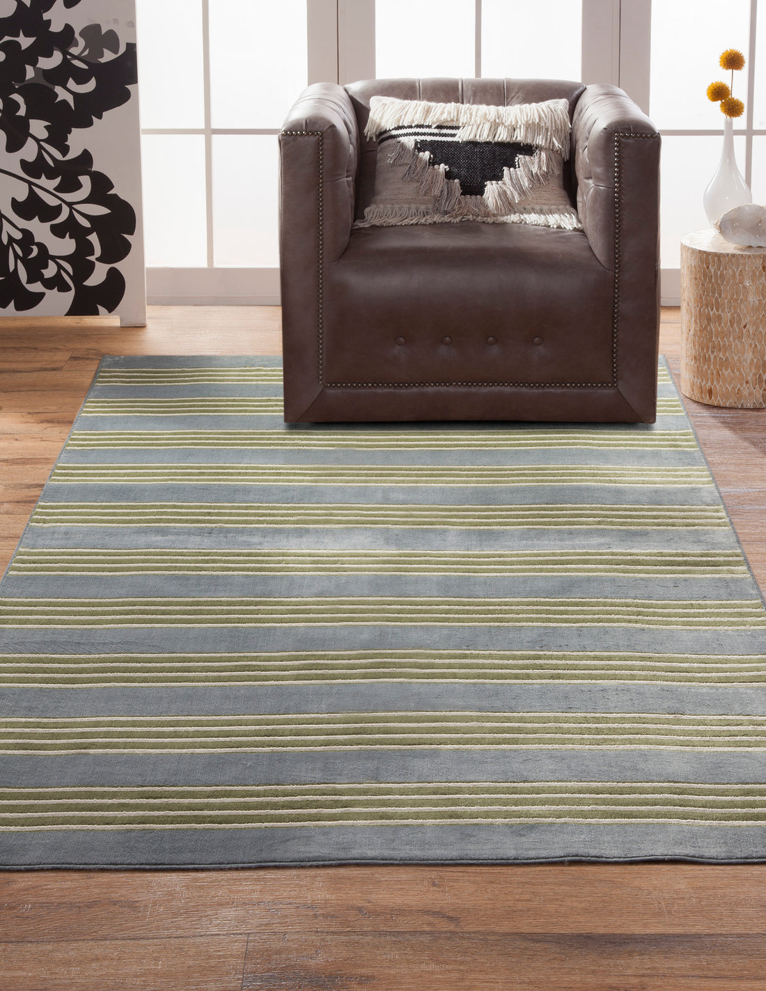 Tomkin Light Blue Green Ivory Area Rug 5X8 Light Blue Viscose