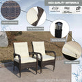 2 Piece Liberatore Dining Chairs With Cushions Beige Cushion Brown Iron