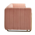 Contemporary Velvet Sofa Couch 84.25''W For Living Room, Pink Pink Velvet Wood Primary Living Space Tufted Back Modern Rolled Arms Foam Velvet 2 Seat