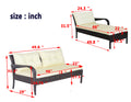 Outdoor Patio Furniture Sets 2 Piece Conversation Set Wicker Ratten Sectional Sofa With Seat Cushions Beige Cushion Brown Rattan