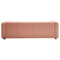 Contemporary Velvet Sofa Couch 84.25''W For Living Room, Pink Pink Velvet Wood Primary Living Space Tufted Back Modern Rolled Arms Foam Velvet 2 Seat