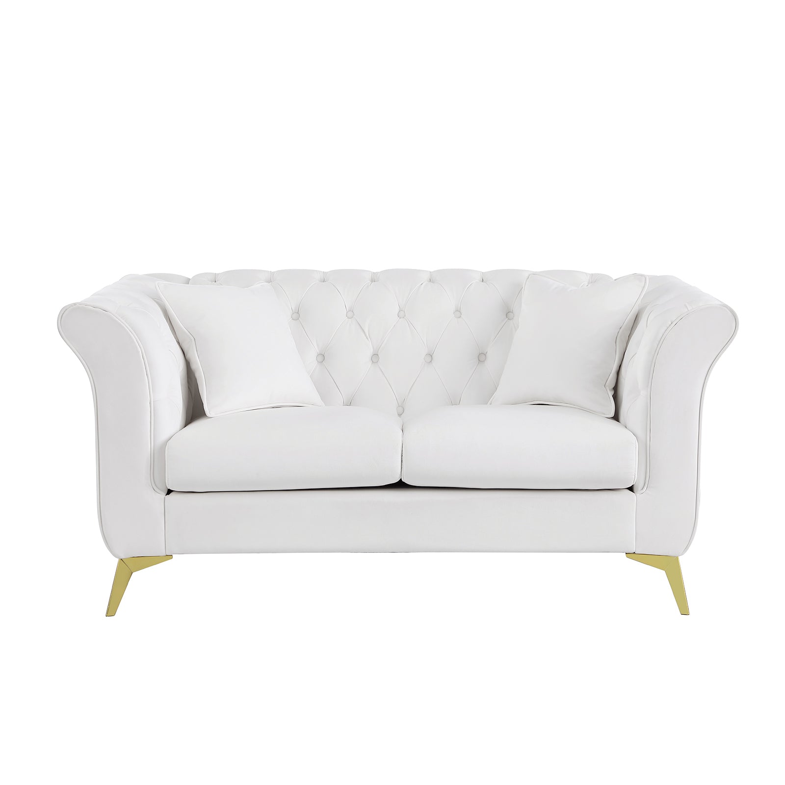 Chesterfield Sofa ,Stanford Sofahigh Quality Chesterfield Sofa ,White Colortufted And Wrinkled Fabric Sofa Contemporary Stanford Sofa .Rseater Tufted Sofa With Scroll Arm And Scroll Back White Velvet