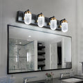 Vanity Lights With 4 Led Bulbs For Bathroom Lighting Black Glass