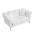 Chesterfield Sofa ,Stanford Sofahigh Quality Chesterfield Sofa ,White Colortufted And Wrinkled Fabric Sofa Contemporary Stanford Sofa .Rseater Tufted Sofa With Scroll Arm And Scroll Back White Velvet