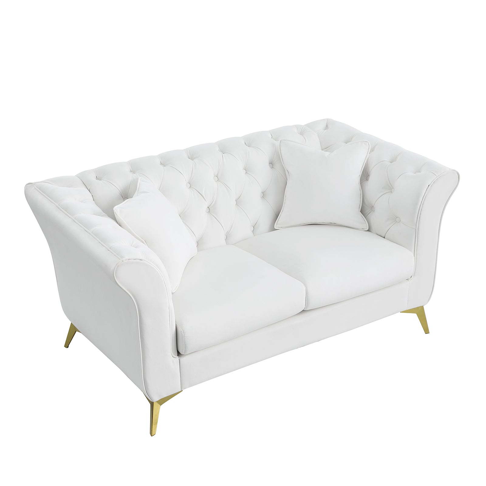 Chesterfield Sofa ,Stanford Sofahigh Quality Chesterfield Sofa ,White Colortufted And Wrinkled Fabric Sofa Contemporary Stanford Sofa .Rseater Tufted Sofa With Scroll Arm And Scroll Back White Velvet