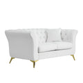 Chesterfield Sofa ,Stanford Sofahigh Quality Chesterfield Sofa ,White Colortufted And Wrinkled Fabric Sofa Contemporary Stanford Sofa .Rseater Tufted Sofa With Scroll Arm And Scroll Back White Velvet