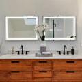 Led Bathroom Mirror 48X 36 Inch With Lights, Anti Fog & Dimming Led Bathroom Vanity Mirror Transparent Glass