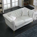 Chesterfield Sofa ,Stanford Sofahigh Quality Chesterfield Sofa ,White Colortufted And Wrinkled Fabric Sofa Contemporary Stanford Sofa .Rseater Tufted Sofa With Scroll Arm And Scroll Back White Velvet