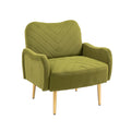 Coolmore Velvet Chairaccent Chair Living Room Lesiure Chair With Metal Feet Olive Polyester