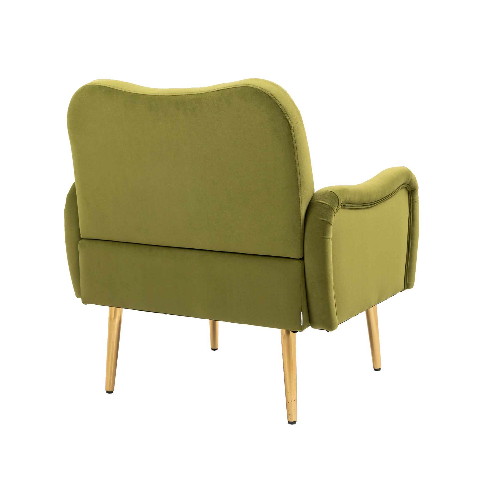 Coolmore Velvet Chairaccent Chair Living Room Lesiure Chair With Metal Feet Olive Polyester