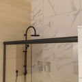 60 In. X 70 In. Traditional Sliding Shower Door In Matte Black With Clear Glass Matte Black Aluminium