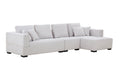 Right Chaise 134'' Mid Century Modern Sofa Couch For Living Room Sofa, Beige Beige Fabric