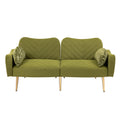 Coolmore Couches For Living Room 65 Inch, Mid Century Modern Velvet Beautiful Seats Sofa With 2 Bolster Pillows, Loveseat Armrest For Bedroom, Apartment, Home Office Olive Polyester