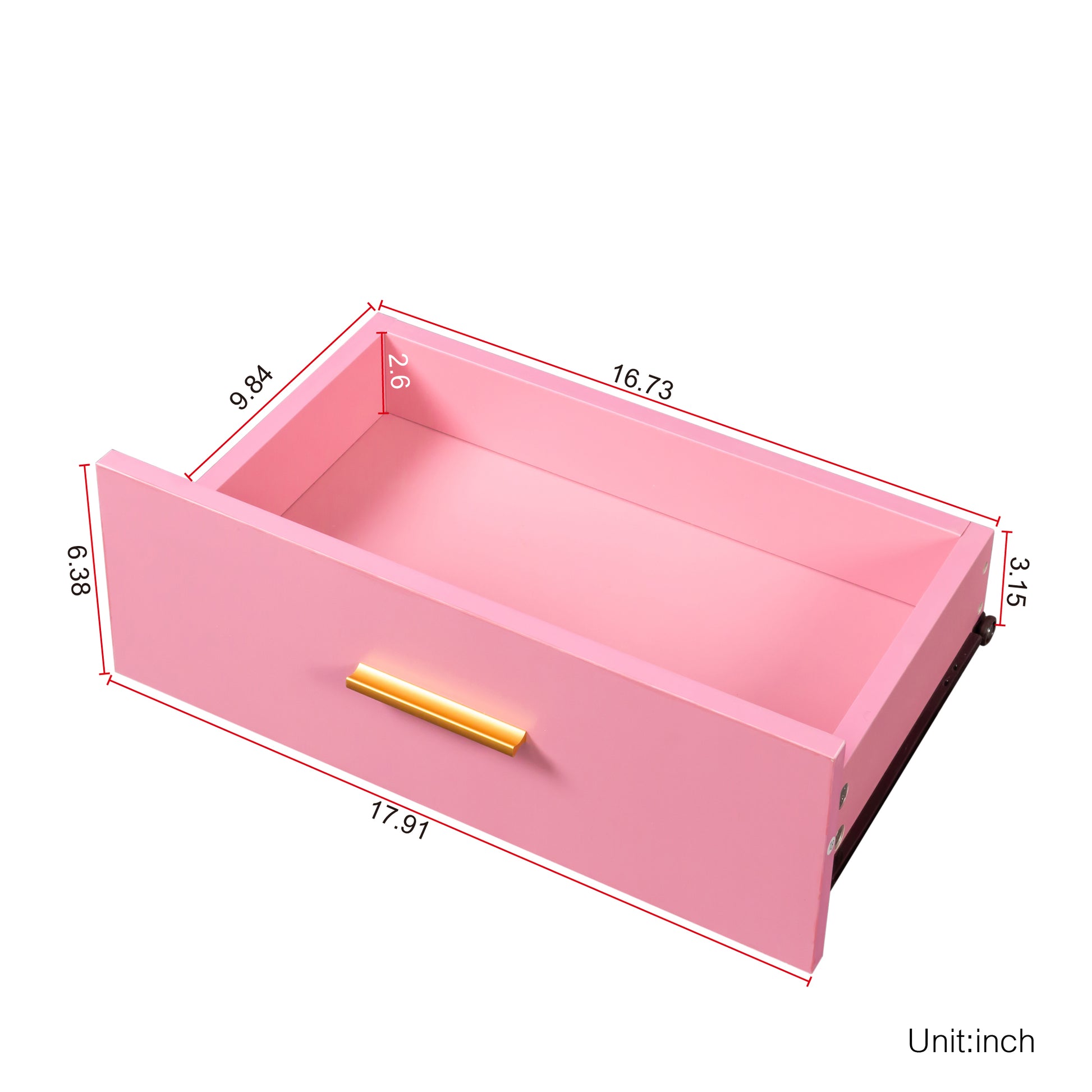 Pink Modern Simple Hair Desk, Multi Layer Storage Space Pink Mdf