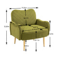 Coolmore Velvet Chairaccent Chair Living Room Lesiure Chair With Metal Feet Olive Polyester