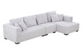 Right Chaise 134'' Mid Century Modern Sofa Couch For Living Room Sofa, Beige Beige Fabric