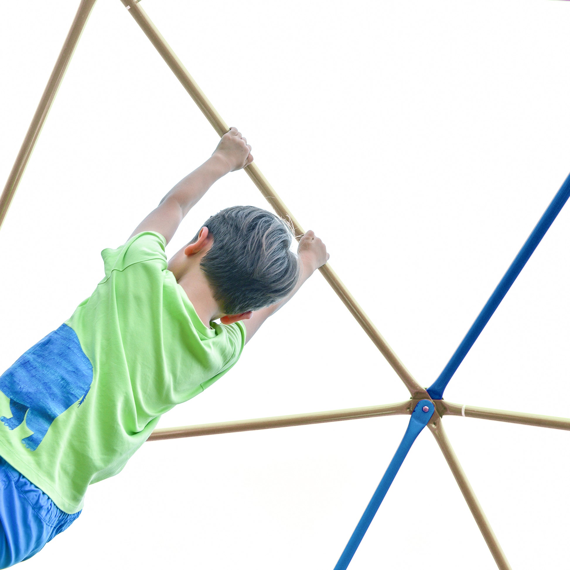 Kids Climbing Dome Tower 12 Ft Jungle Gym Geometric Playground Dome Climber Monkey Bars Play Center, Rust & Uv Resistant Steel Supporting 1000 Lbs Coffee Metal