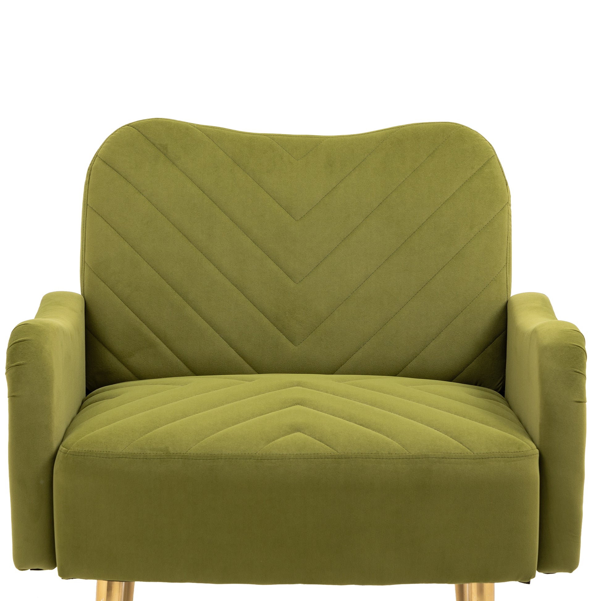 Coolmore Velvet Chairaccent Chair Living Room Lesiure Chair With Metal Feet Olive Polyester