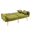 Coolmore Couches For Living Room 65 Inch, Mid Century Modern Velvet Beautiful Seats Sofa With 2 Bolster Pillows, Loveseat Armrest For Bedroom, Apartment, Home Office Olive Polyester