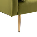 Coolmore Couches For Living Room 65 Inch, Mid Century Modern Velvet Beautiful Seats Sofa With 2 Bolster Pillows, Loveseat Armrest For Bedroom, Apartment, Home Office Olive Polyester