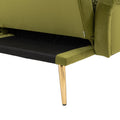 Coolmore Couches For Living Room 65 Inch, Mid Century Modern Velvet Beautiful Seats Sofa With 2 Bolster Pillows, Loveseat Armrest For Bedroom, Apartment, Home Office Olive Polyester