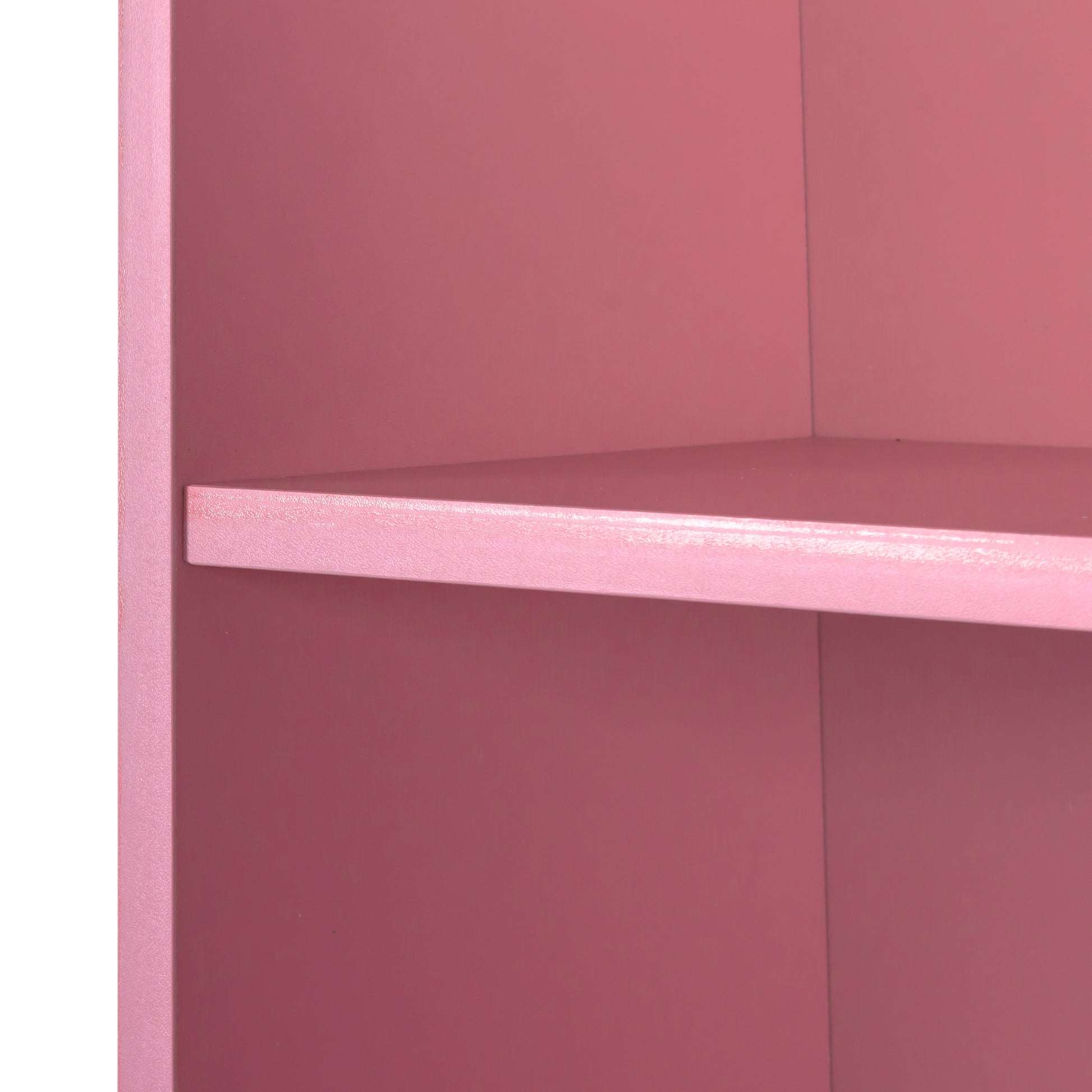 Pink Modern Simple Hair Desk, Multi Layer Storage Space Pink Mdf