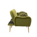 Coolmore Couches For Living Room 65 Inch, Mid Century Modern Velvet Beautiful Seats Sofa With 2 Bolster Pillows, Loveseat Armrest For Bedroom, Apartment, Home Office Olive Polyester
