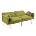 Coolmore Couches For Living Room 65 Inch, Mid Century Modern Velvet Beautiful Seats Sofa With 2 Bolster Pillows, Loveseat Armrest For Bedroom, Apartment, Home Office Olive Polyester