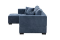 134'' Mid Century Modern Sofa With Left Chaise For Living Room Sofa, Blue Blue Fabric