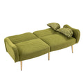Coolmore Couches For Living Room 65 Inch, Mid Century Modern Velvet Beautiful Seats Sofa With 2 Bolster Pillows, Loveseat Armrest For Bedroom, Apartment, Home Office Olive Polyester