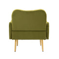 Coolmore Velvet Chairaccent Chair Living Room Lesiure Chair With Metal Feet Olive Polyester