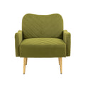 Coolmore Velvet Chairaccent Chair Living Room Lesiure Chair With Metal Feet Olive Polyester